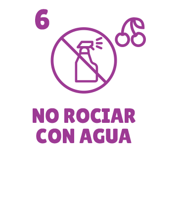 No rociar con agua